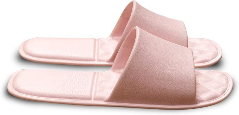 Foldable Travel Slippers with Satin Storage Bag, Non Slip Shower Shoes Lightweight Hotel Slippers Space Saving Business Trips Slippers for Women and Men