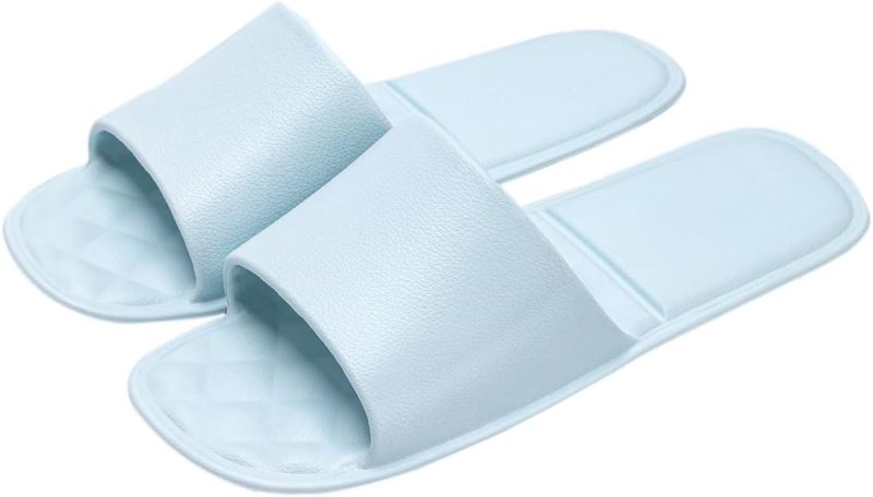 Foldable Travel Slippers with Satin Storage Bag, Non Slip Shower Shoes Lightweight Hotel Slippers Space Saving Business Trips Slippers for Women and Men