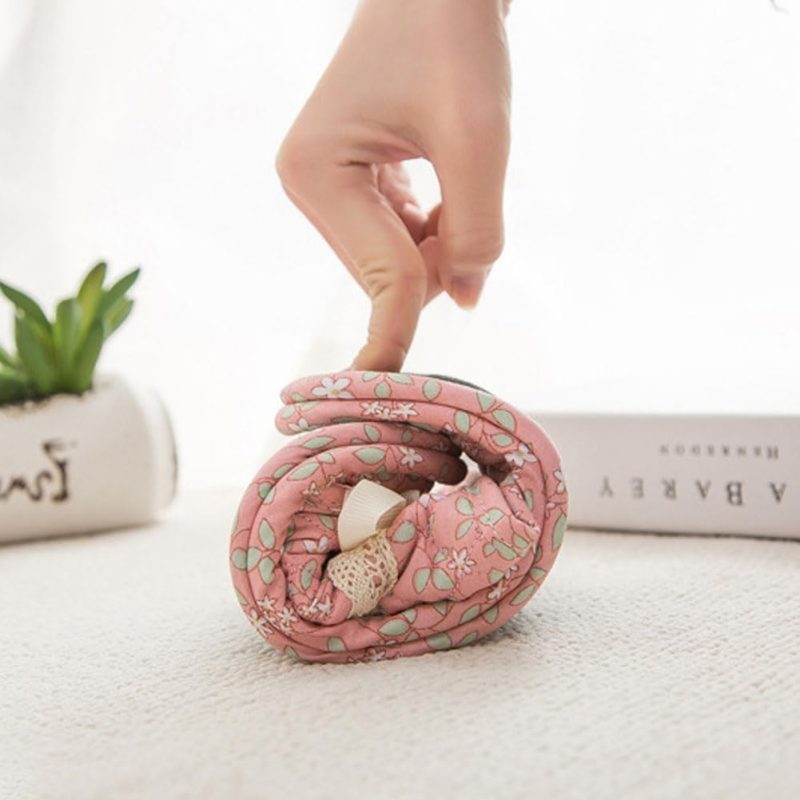Floral Home Slippers, Open Toe Indoor Slippers for Men and Women, Cotton Lightweight Foldable Travel Hotel Spa - Image 2