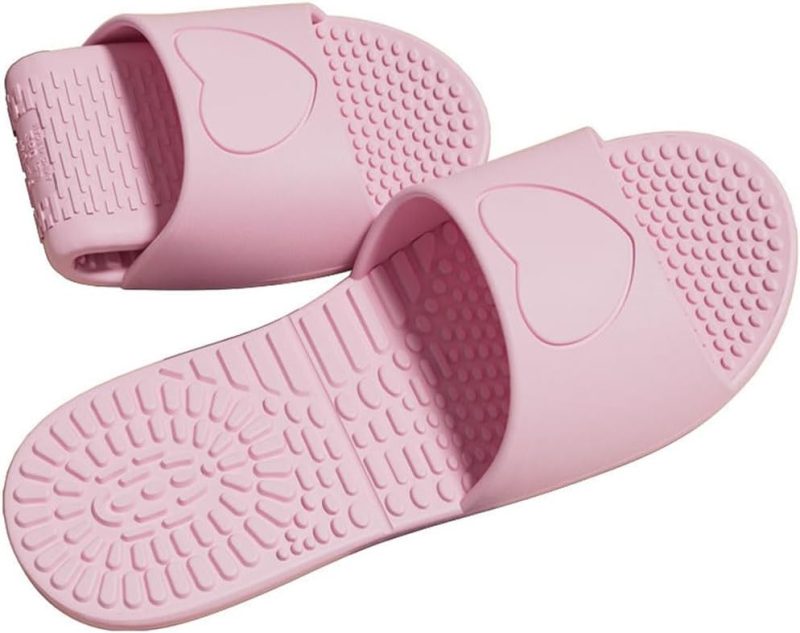 Men and Women Massage Slippers,Summer Bathroom, Hotel,Non Slip,EVA Foldable Slippers for Women,Stress Relief Gifts for Bath,A Must-Have for Tourism(Size:EU 39/40,Color:Pink)