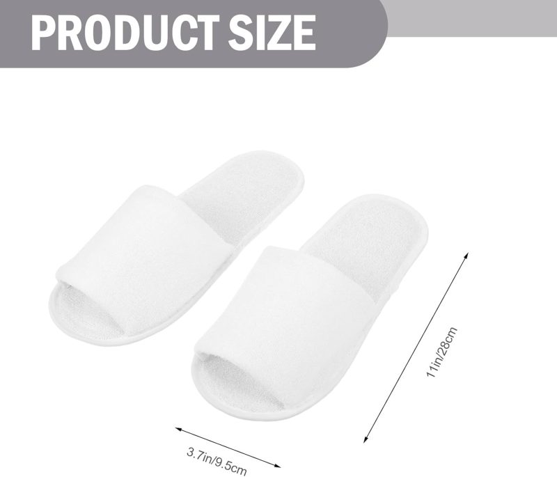 2 Pairs Foldable Slippers Open Toe Slippers Hotel Slippers Indoor Slippers for Women Disposable Slippers for Guests Portable Folding Slippers Universal Soft Slippers Towel Man - Image 2