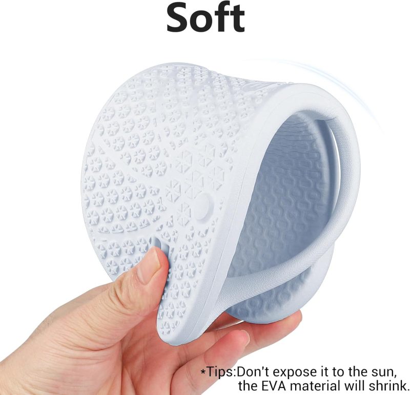 Foldable Flip-Flop Travel Slippers Shower Shoes Slides Summer Camp Sandals Soft Comfy Non-Slip Quick Dry House Bathroom Gym Spa Pool Sandals Beach - Image 2