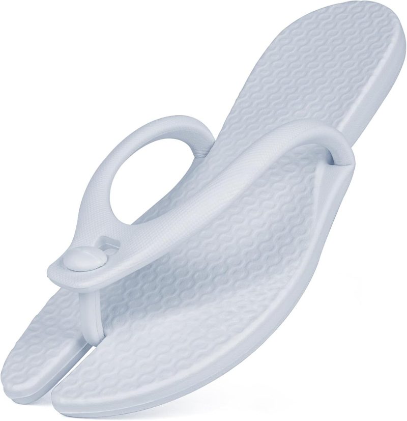 Foldable Flip-Flop Travel Slippers Shower Shoes Slides Summer Camp Sandals Soft Comfy Non-Slip Quick Dry House Bathroom Gym Spa Pool Sandals Beach
