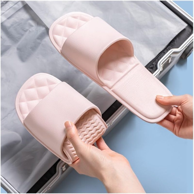 Bath Slippers Foldable Men's and Women's Summer Portable Travel Home Bathroom Slippers for Showering and Indoor use(Purple,8) - Image 2