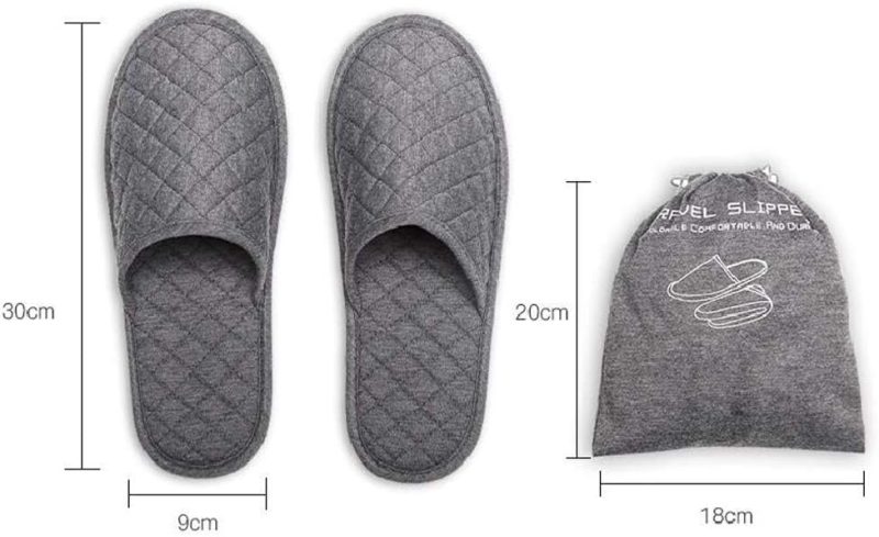 Portable Travel Slipper Spa Hotel Open Toe Sandals Non Disposable Foldable Shoes Guest Indoor House Room Business Trip Party Washable Footwear with Bags - Image 2