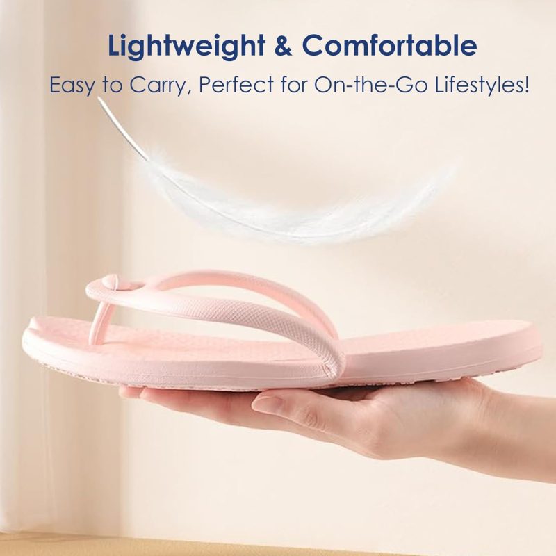 Foldable Travel Slippers for Men & Women – Non-Slip Waterproof Shower Flip Flops, Quick Dry Pool Sandals, Lightweight Portable Beach & Camp Slides, Comfortable & Durable EVA Shower Shoes Blue - Image 2