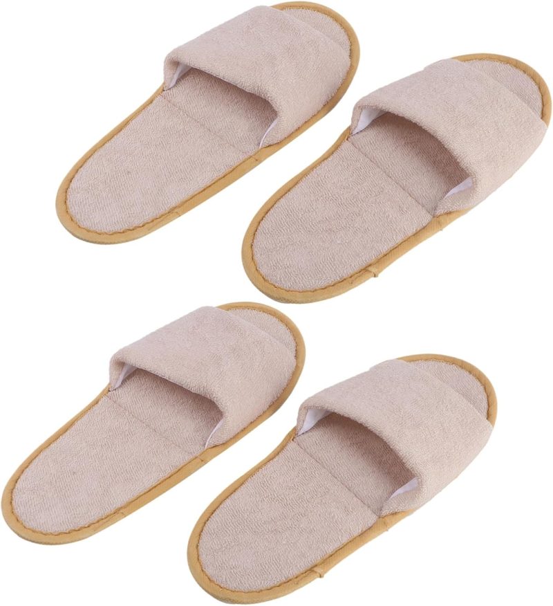 Adopting 2 Pairs Hotel Slippers for Travel Flexible Folding Washable Design