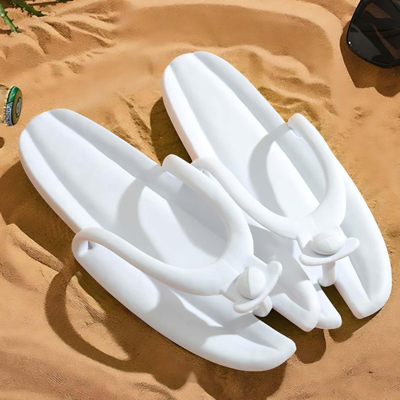 Portable Foldable Flip Flop Sandals For Womens Mens,Summer Beach Vacation Essentials,Comfortable Flat Slides - Image 2