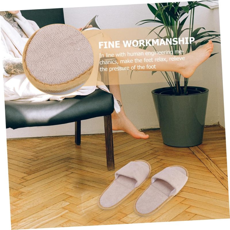 Adopting 2 Pairs Hotel Slippers for Travel Flexible Folding Washable Design - Image 2