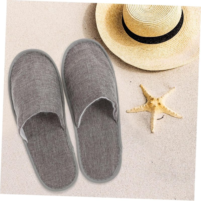 Japanese Style Portable Folding Slippers for Indoor Use Lightweight Washable Travel Footwear for Home Hotel Guests Color Space Saving Design - Image 2